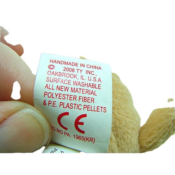 Ty Beanie Baby 2.0 Collection Cargo The Bull Dog 2008 Tan Animal Plush Toy 6x4" - Picture 9 of 12